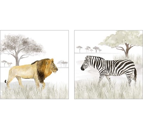 Serengeti Wildlife 2 Piece Art Print Set by Tara Reed