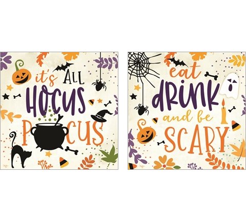 Eat Drink and be Scary 2 Piece Art Print Set by Mollie B.