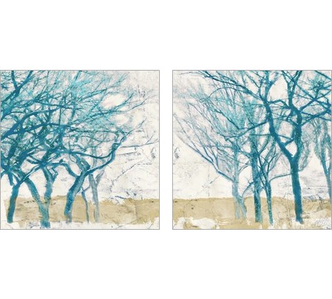 Turquoise Trees 2 Piece Art Print Set by Alessio Aprile