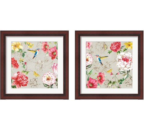 Hummingbird Botanical 2 Piece Framed Art Print Set by Asia Jensen