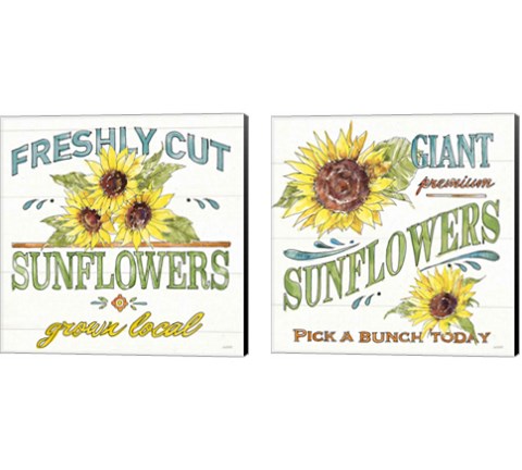 Sunflower Fields 2 Piece Canvas Print Set by Anne Tavoletti