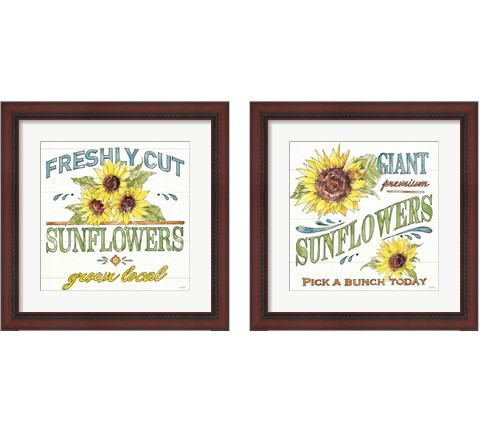 Sunflower Fields 2 Piece Framed Art Print Set by Anne Tavoletti