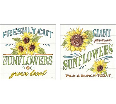 Sunflower Fields 2 Piece Art Print Set by Anne Tavoletti