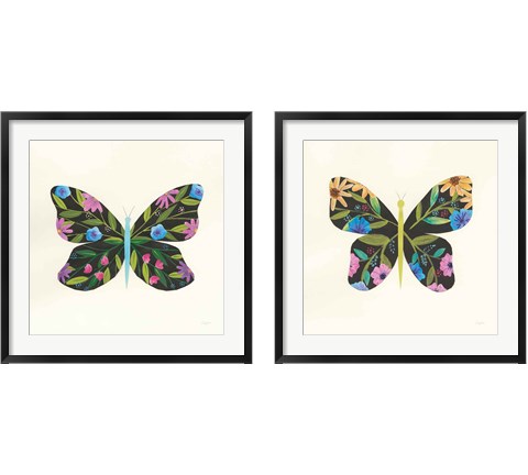 Butterfly Garden 2 Piece Framed Art Print Set by Courtney Prahl