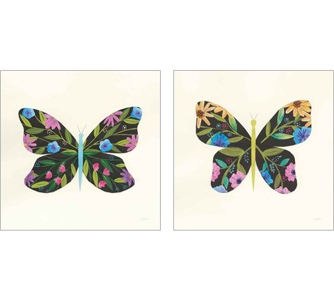 Butterfly Garden 2 Piece Art Print Set by Courtney Prahl