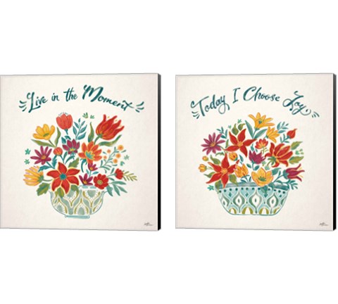 Happy Thoughts 2 Piece Canvas Print Set by Janelle Penner