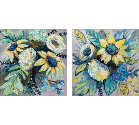 Sage and Sunflowers 2 Piece Art Print Set by Jeanette Vertentes