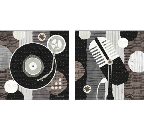 Rock N Roll Neutral 2 Piece Art Print Set by Michael Mullan