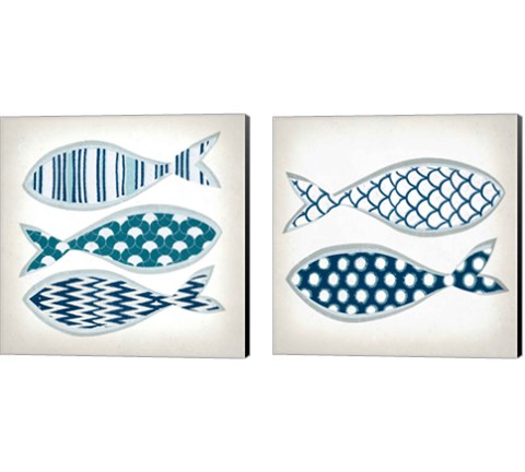 Fish Patterns 2 Piece Canvas Print Set by Tandi Venter