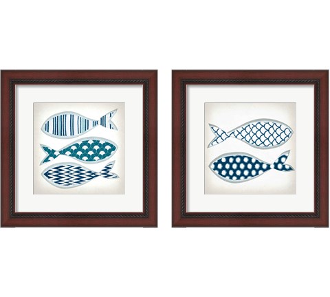 Fish Patterns 2 Piece Framed Art Print Set by Tandi Venter