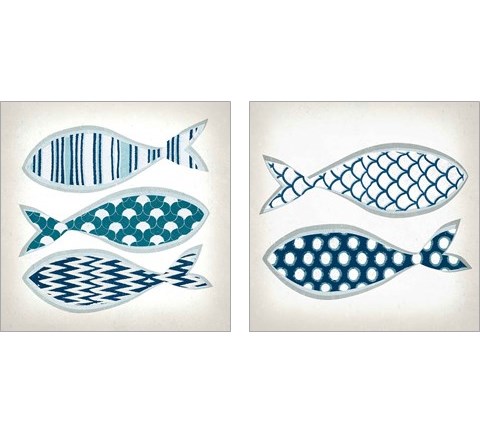 Fish Patterns 2 Piece Art Print Set by Tandi Venter
