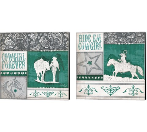 Cowgirl Forever 2 Piece Canvas Print Set by Jennifer Pugh