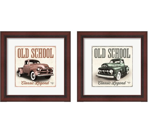 Old School Vintage Trucks 2 Piece Framed Art Print Set by Mollie B.