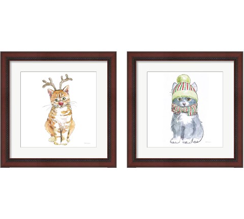 Christmas Kitties 2 Piece Framed Art Print Set by Beth Grove