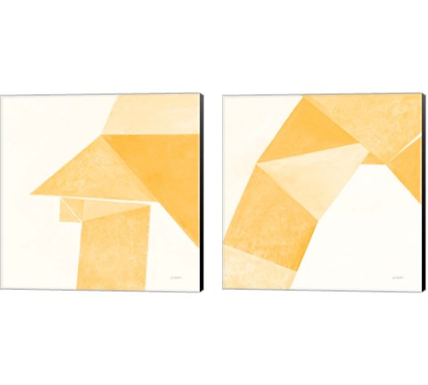 Paper Work Yellow 2 Piece Canvas Print Set by Mike Schick