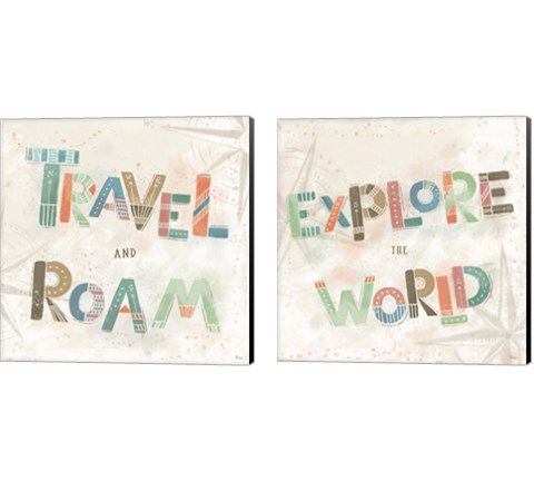 Explore the World 2 Piece Canvas Print Set by Veronique Charron