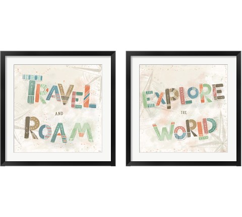 Explore the World 2 Piece Framed Art Print Set by Veronique Charron