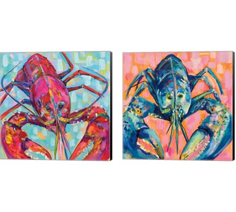 Lilly Lobster 2 Piece Canvas Print Set by Jeanette Vertentes