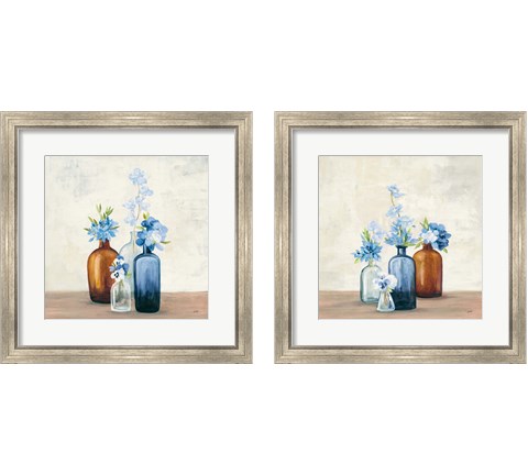 Windowsill Garden Blue 2 Piece Framed Art Print Set by Julia Purinton