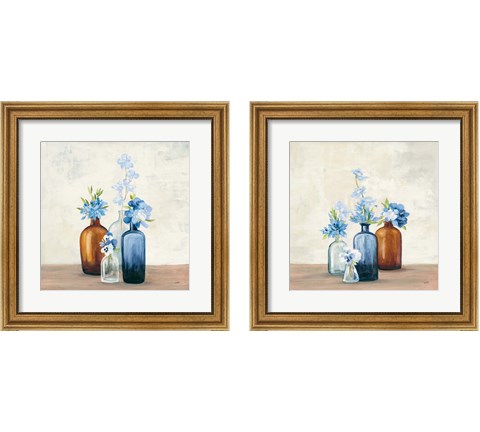 Windowsill Garden Blue 2 Piece Framed Art Print Set by Julia Purinton