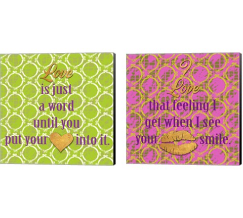 Love and Smile 2 Piece Canvas Print Set by Nick Biscardi