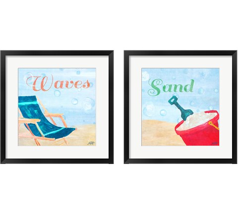 Beach Play 2 Piece Framed Art Print Set by Julie DeRice