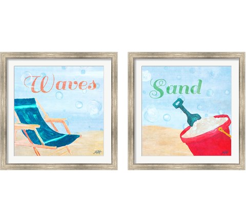 Beach Play 2 Piece Framed Art Print Set by Julie DeRice