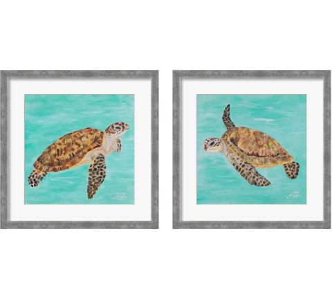 Sea Turtle 2 Piece Framed Art Print Set by Julie DeRice