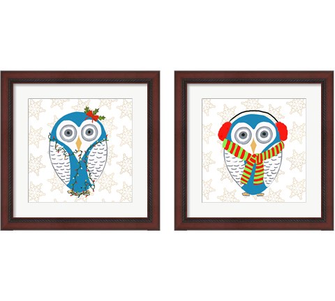 Christmas Owl 2 Piece Framed Art Print Set by Julie DeRice