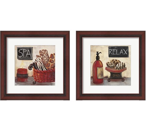 Red Jungle Spa 2 Piece Framed Art Print Set by Hakimipour - Ritter