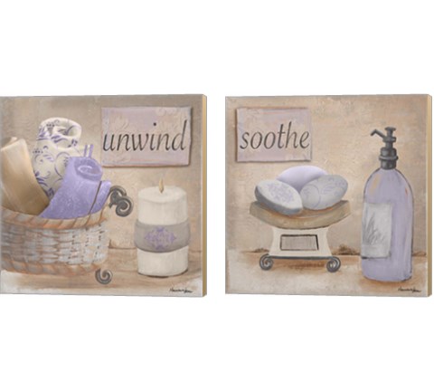 Lavender Bath 2 Piece Canvas Print Set by Hakimipour - Ritter