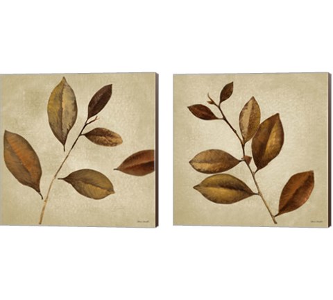 Antiqued Leaves 2 Piece Canvas Print Set by Lanie Loreth