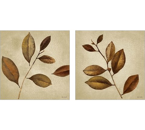 Antiqued Leaves 2 Piece Art Print Set by Lanie Loreth