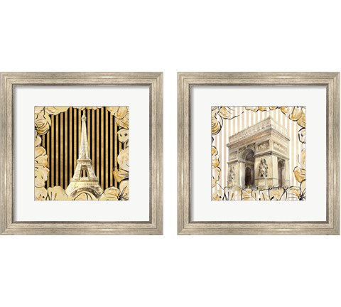 Golden Paris 2 Piece Framed Art Print Set by Lanie Loreth