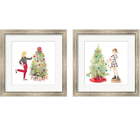 Decorating Christmas 2 Piece Framed Art Print Set by Lanie Loreth