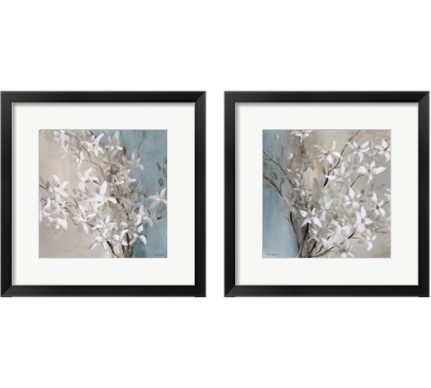 Misty Orchids (Blue) 2 Piece Framed Art Print Set by Lanie Loreth