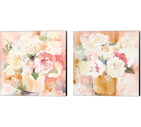 Cascading Blooms 2 Piece Canvas Print Set by Lanie Loreth