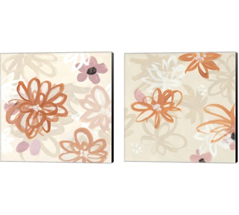 Flowery Thoughts 2 Piece Canvas Print Set by Lanie Loreth