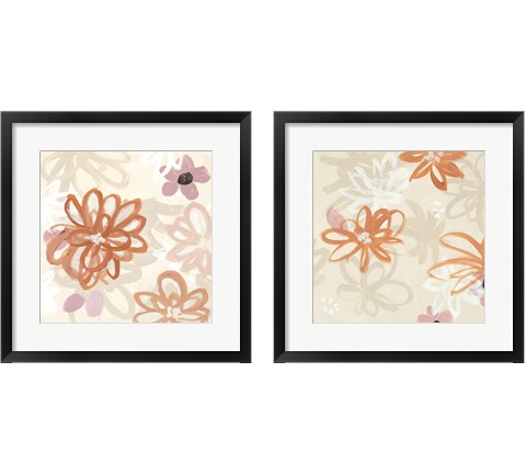 Flowery Thoughts 2 Piece Framed Art Print Set by Lanie Loreth