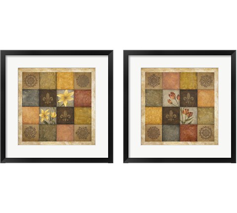 Color Swatch Blossom 2 Piece Framed Art Print Set by Michael Marcon