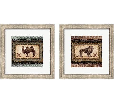 African Expression Square 2 Piece Framed Art Print Set by Michael Marcon