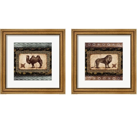 African Expression Square 2 Piece Framed Art Print Set by Michael Marcon