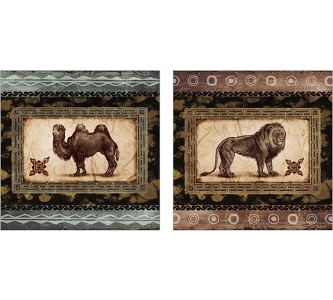 African Expression Square 2 Piece Art Print Set by Michael Marcon