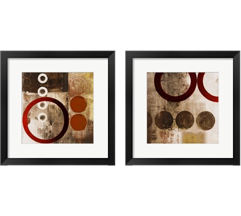 Red Liberate Square 2 Piece Framed Art Print Set by Michael Marcon