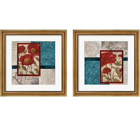 Red Botanicals 2 Piece Framed Art Print Set by Elizabeth Medley