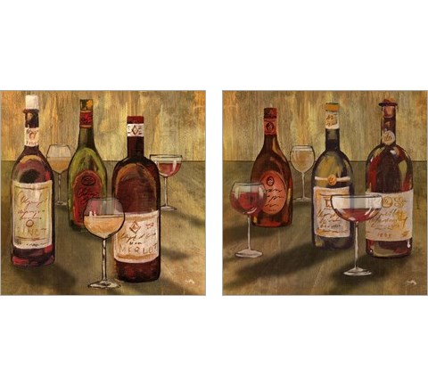 Bottle of Wine 2 Piece Art Print Set by Elizabeth Medley
