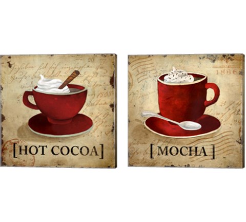 Hot Cocoa 2 Piece Canvas Print Set by Elizabeth Medley