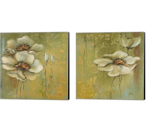 The Green Flowers 2 Piece Canvas Print Set by Patricia Pinto