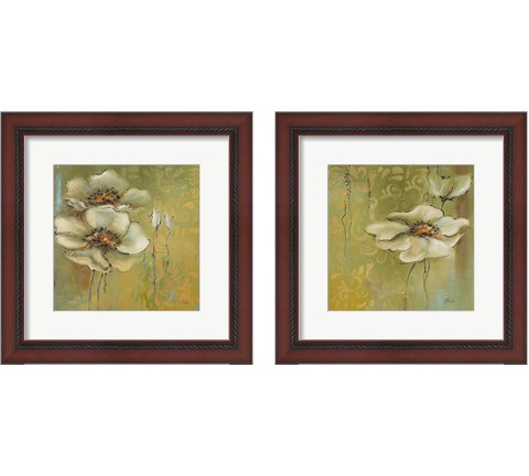 The Green Flowers 2 Piece Framed Art Print Set by Patricia Pinto