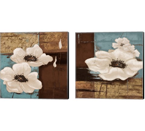 White Poppies 2 Piece Canvas Print Set by Patricia Pinto